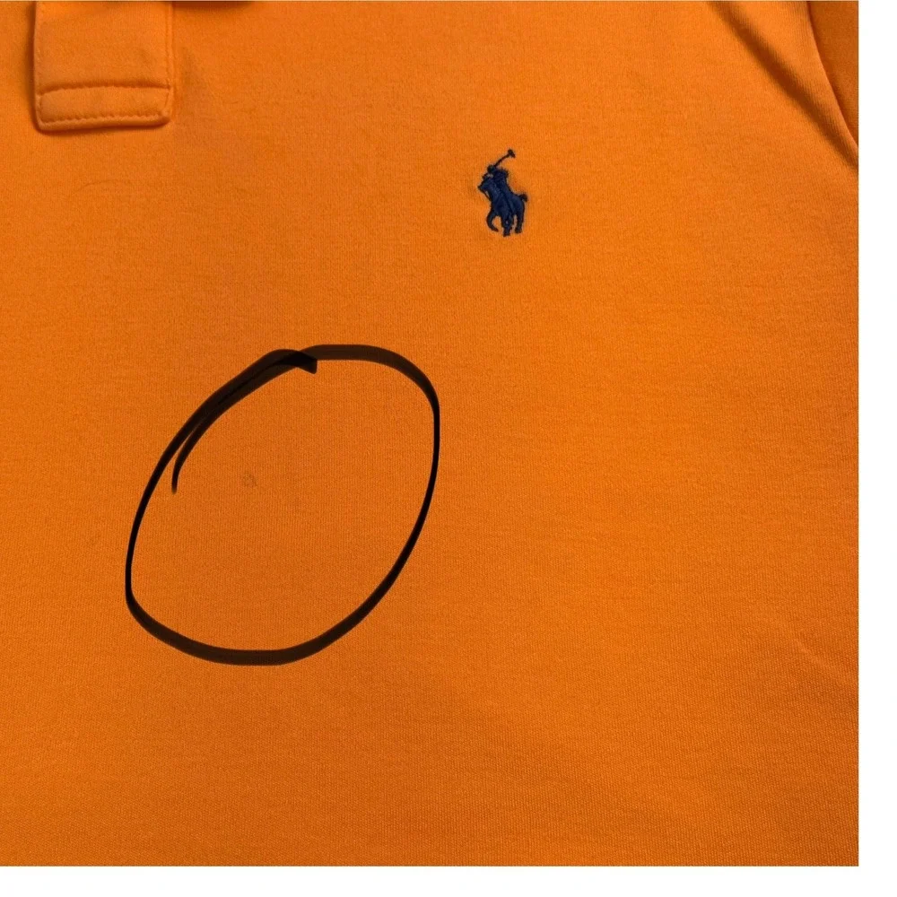 Polo Ralph‎ Lauren Mens XL Orange Short Sleeve Cotton Polo Preppy Ivy League
